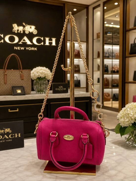 Coach Handbags - Coach Leather Mini Bennett Satchel Crossbody – Pink Ruby (Like New)